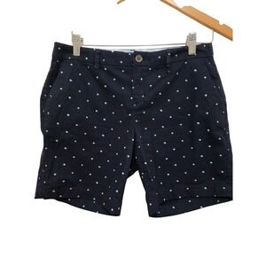 Old Navy Navy Blue Polka Dot Everyday Shorts Women's Size 2Cotton Blend